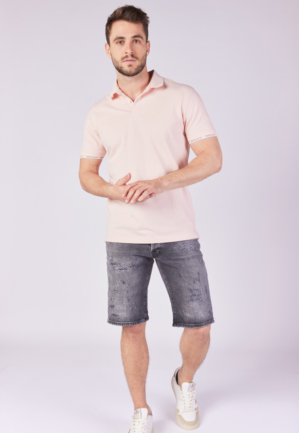 חולצת פולו פיקה קצרה גברים - Replay