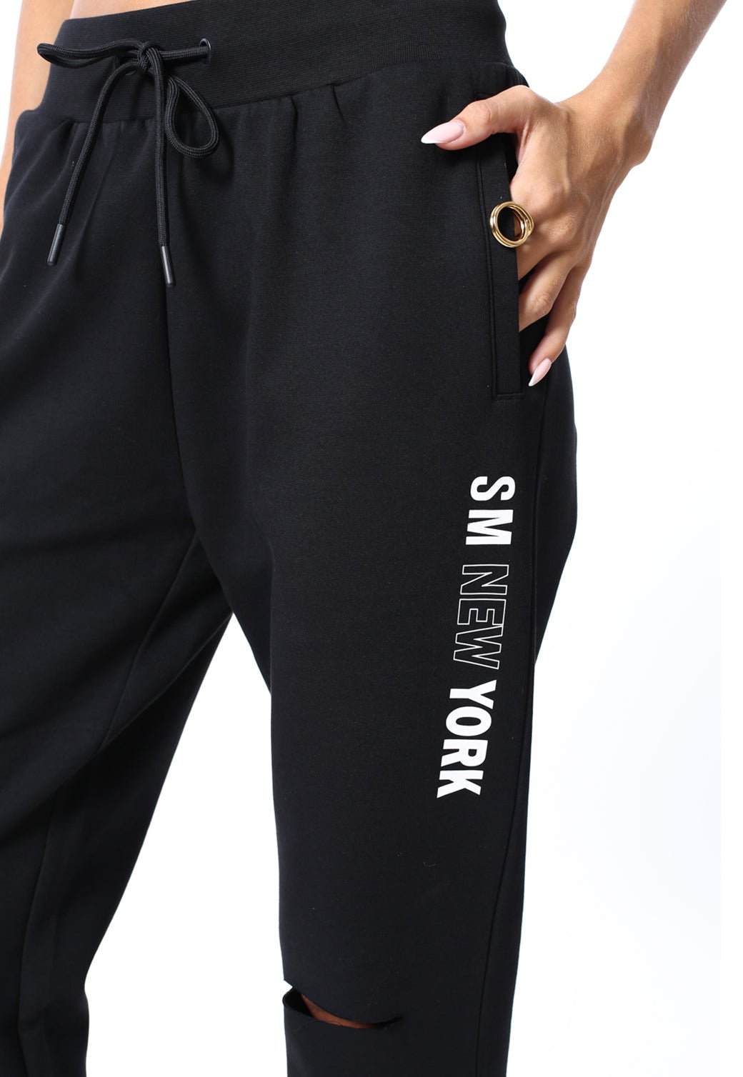 W LONG PANTS AVERSAP BLACK - Steve Madden