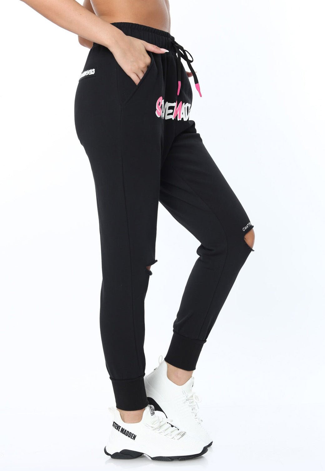 W LONG PANTS TRINTYP BLACK - Steve Madden