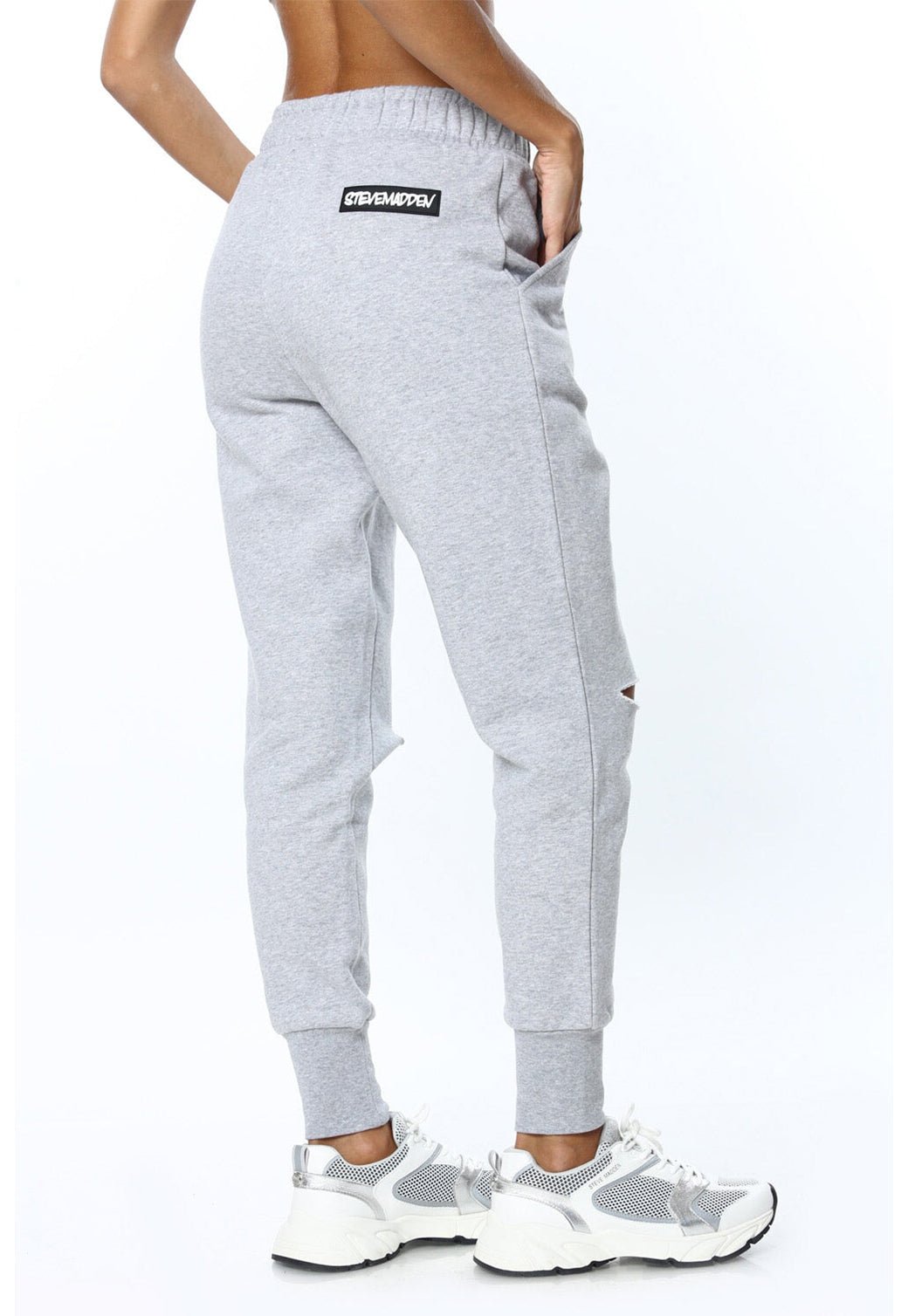 W LONG PANTS TRINTYP GREY MELANGE - Steve Madden